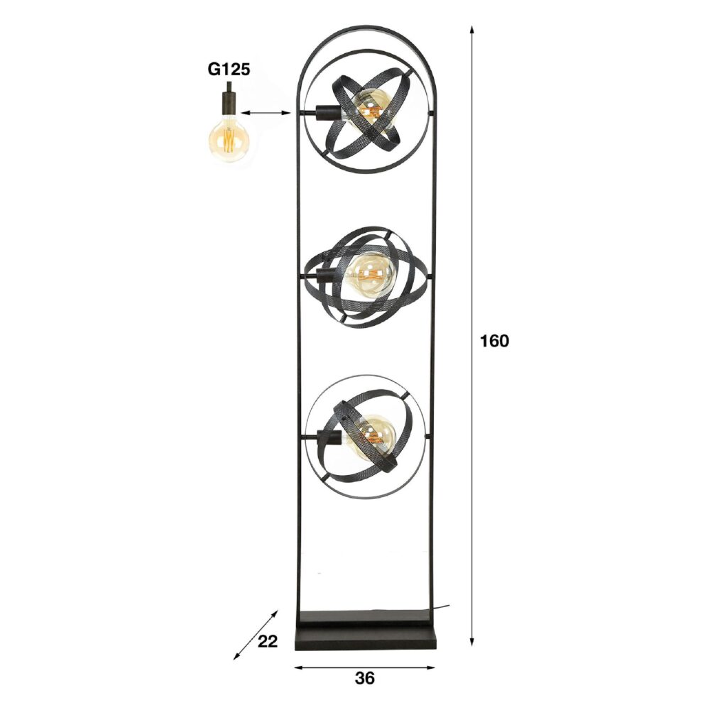 zwarte vloerlamp Ruvo afbeelding 2