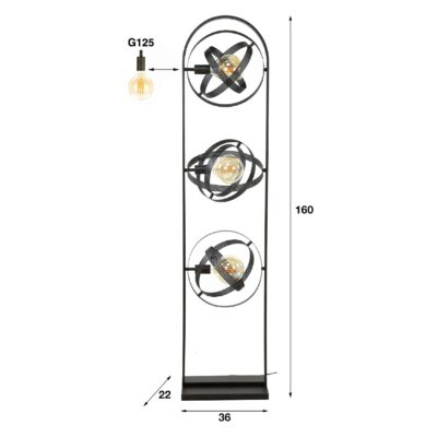 zwarte vloerlamp Ruvo afbeelding 2