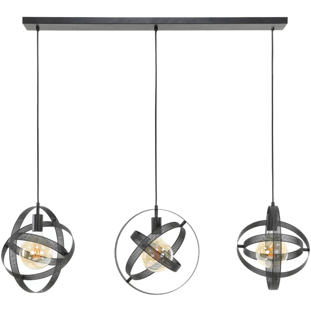 Ruvo zwarte 3-lichts hanglamp afbeelding 4