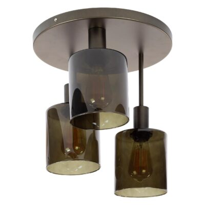 Vara plafondlamp 3 lichts donkerbruin afbeelding 1