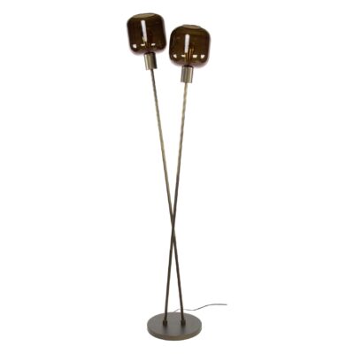Nari 2-lichts vloerlamp E27 bruin afbeelding 1