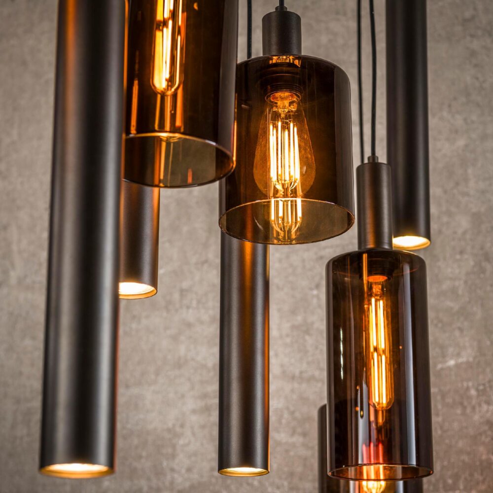 Vara 9-lichts hanglamp donkerbruin afbeelding 5