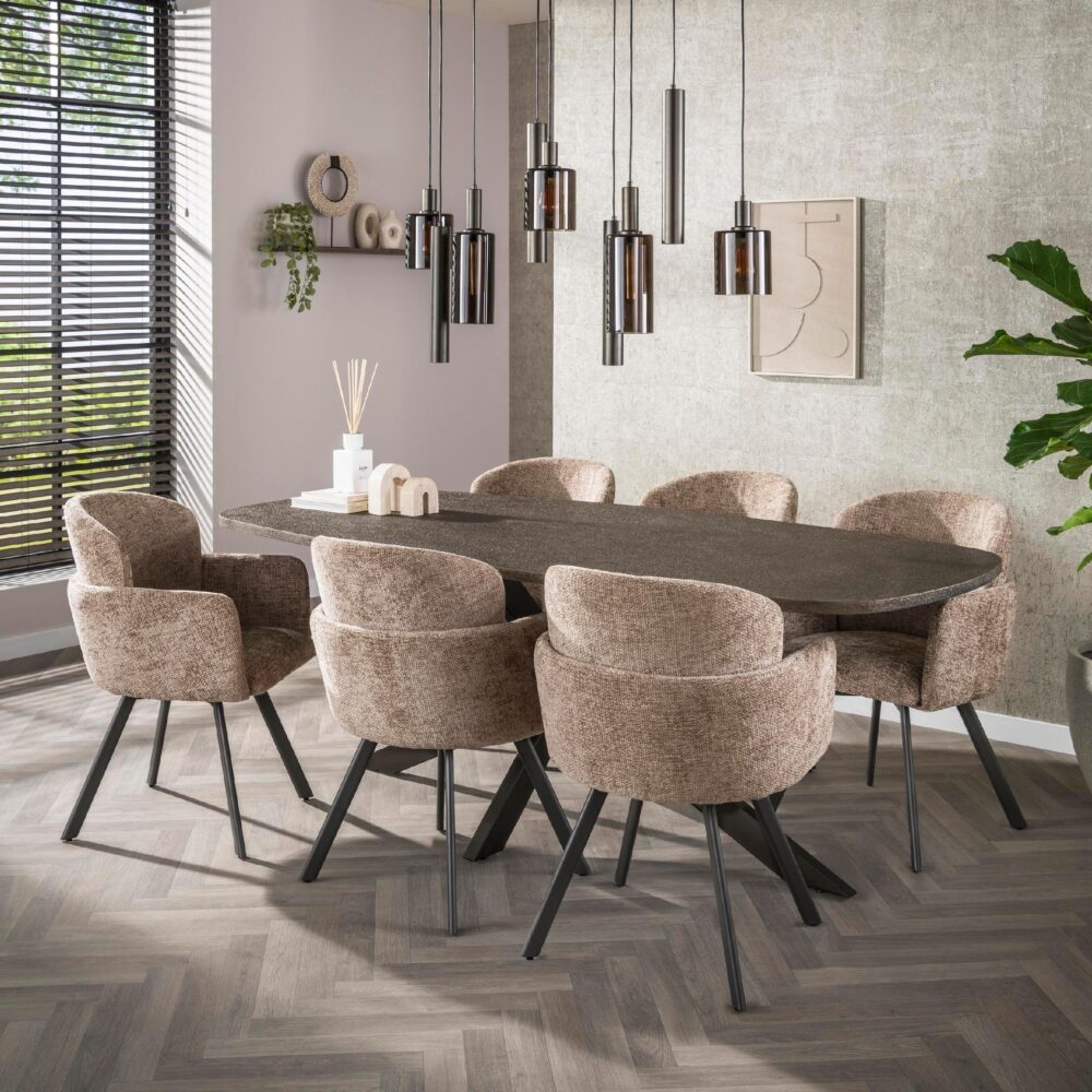 Vara 9-lichts hanglamp donkerbruin afbeelding 7