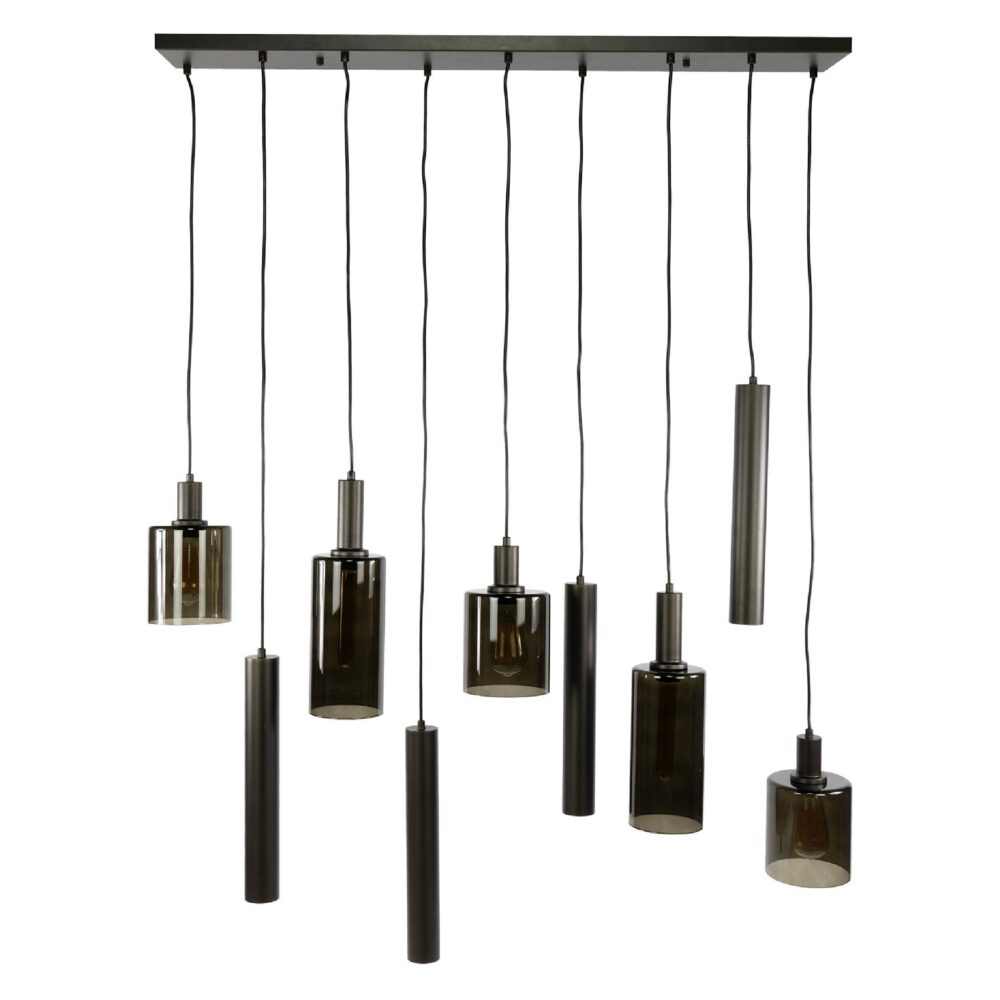 Vara 9-lichts hanglamp donkerbruin afbeelding 1