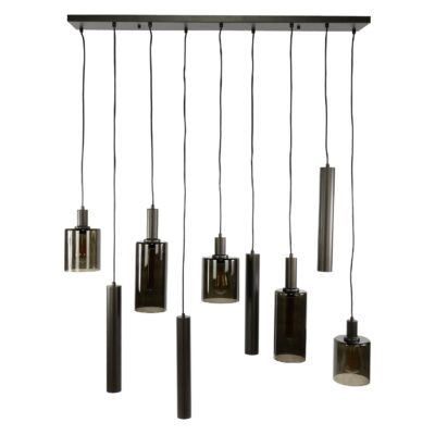Vara 9-lichts hanglamp donkerbruin afbeelding 1