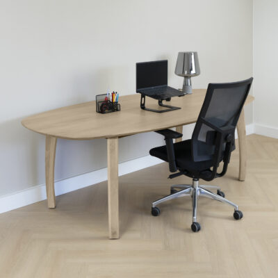 houten bureau, Luna met Deens ovaal blad, Bureau, houten bureau, bureaus, bureau hout, desk,