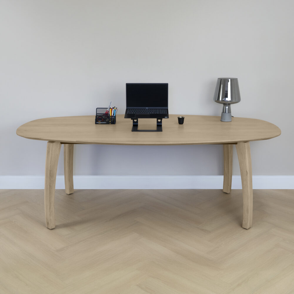 houten bureau, Luna met Deens ovaal blad, Bureau, houten bureau, bureaus, bureau hout, desk,