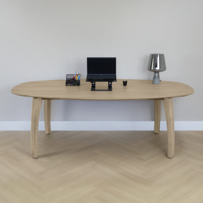 houten bureau, Luna met Deens ovaal blad, Bureau, houten bureau, bureaus, bureau hout, desk,