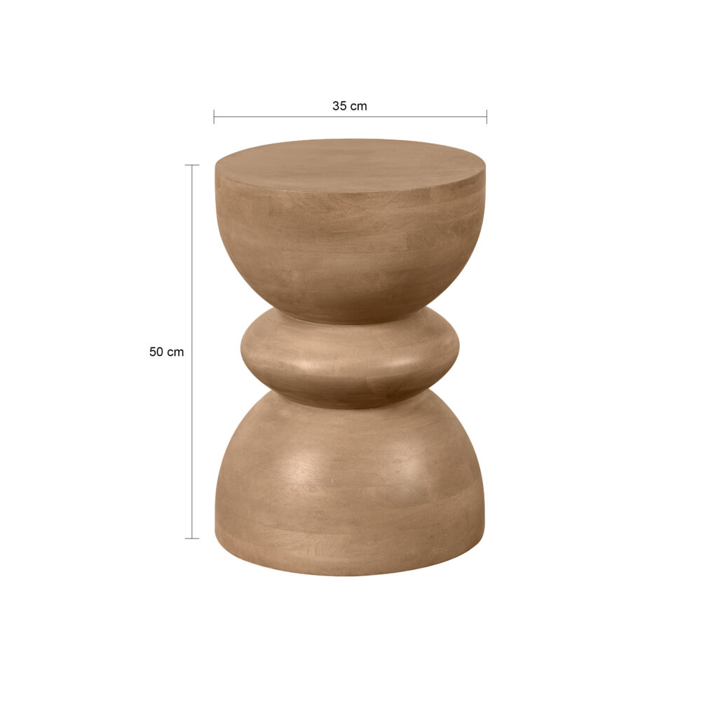 Bijzettafel Luis, gestapeld bijzettafeltje, tafeltje, bijzettafel hout, bijzettafel mangohout, mangohout naturel mat, Bijzettafel, bijzettafel rond, bijzettafeltje,