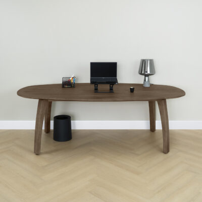 houten bureau bruin, Bureau, houten bureau, bureau bruin, Deens ovaal blad, bureaus, bureau hout,