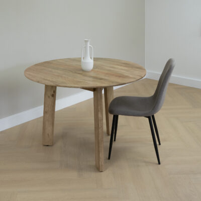 eettafel 105 cm, eettafel, eettafel Lien, Lewis & Loft Eettafel Lien, ronde eettafel hout, eettafel 105 cm rond, ronde tafel van hout, mangohout eettafel,