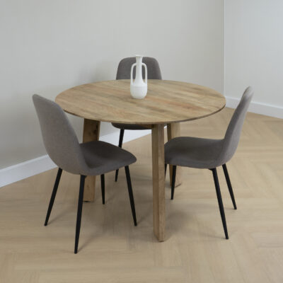 eettafel 105 cm, eettafel, eettafel Lien, Lewis & Loft Eettafel Lien, ronde eettafel hout, eettafel 105 cm rond, ronde tafel van hout, mangohout eettafel,