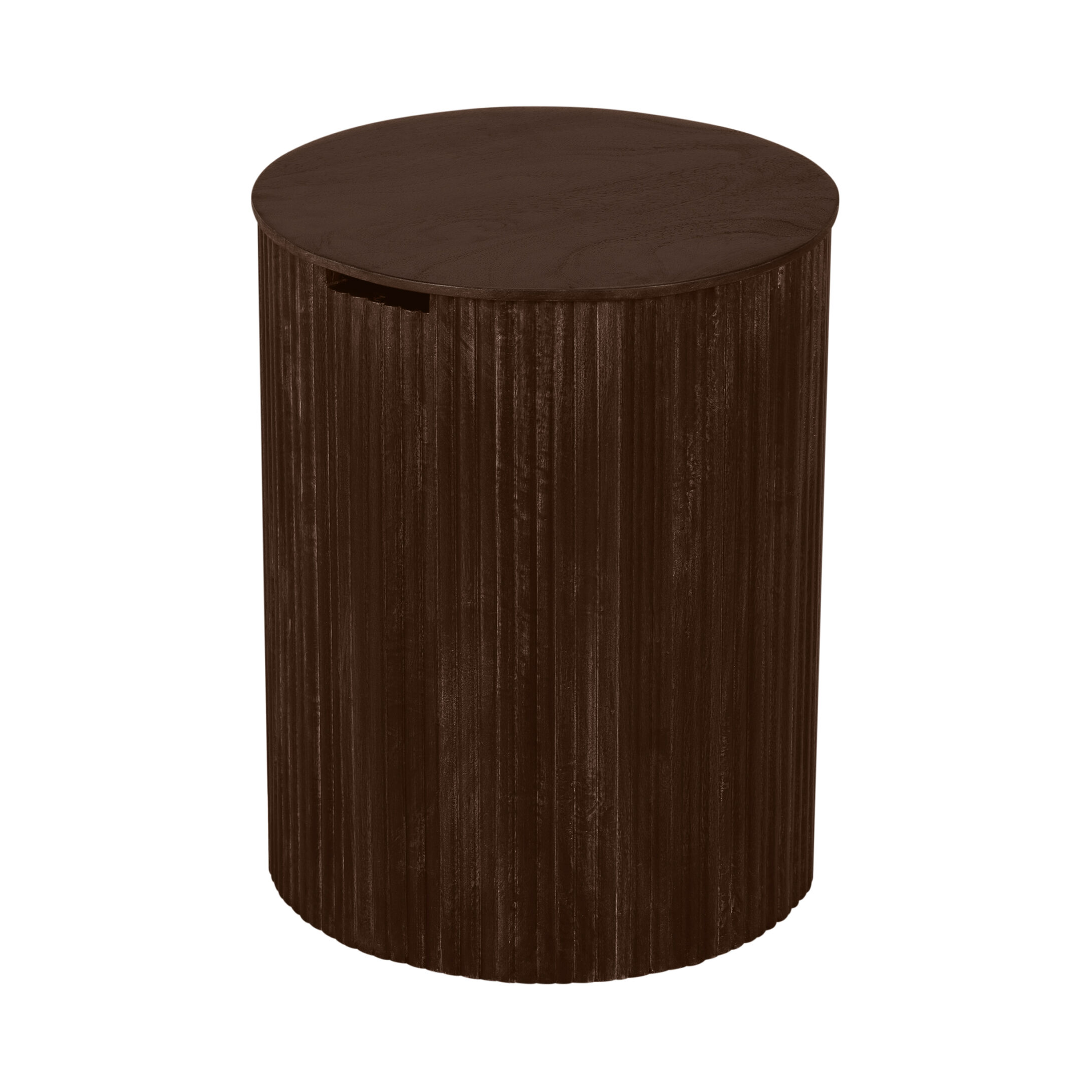 Lewis & Loft Bijzettafel Lonne - FSC mangohout - Met opbergruimte - ⌀40 cm - Bruin