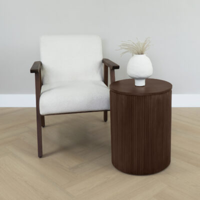 bijzettafel met opbergruimte, bijzettafel hout, tafel, bijzettafel Lonne, bijzettafel, tafeltje, bijzettafel rond, bijzettafel van mangohout, bijzettafeltje,