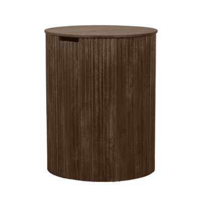 Lewis & Loft Bijzettafel Lonne – FSC® mangohout – Met opbergruimte – ⌀40 cm – Bruin