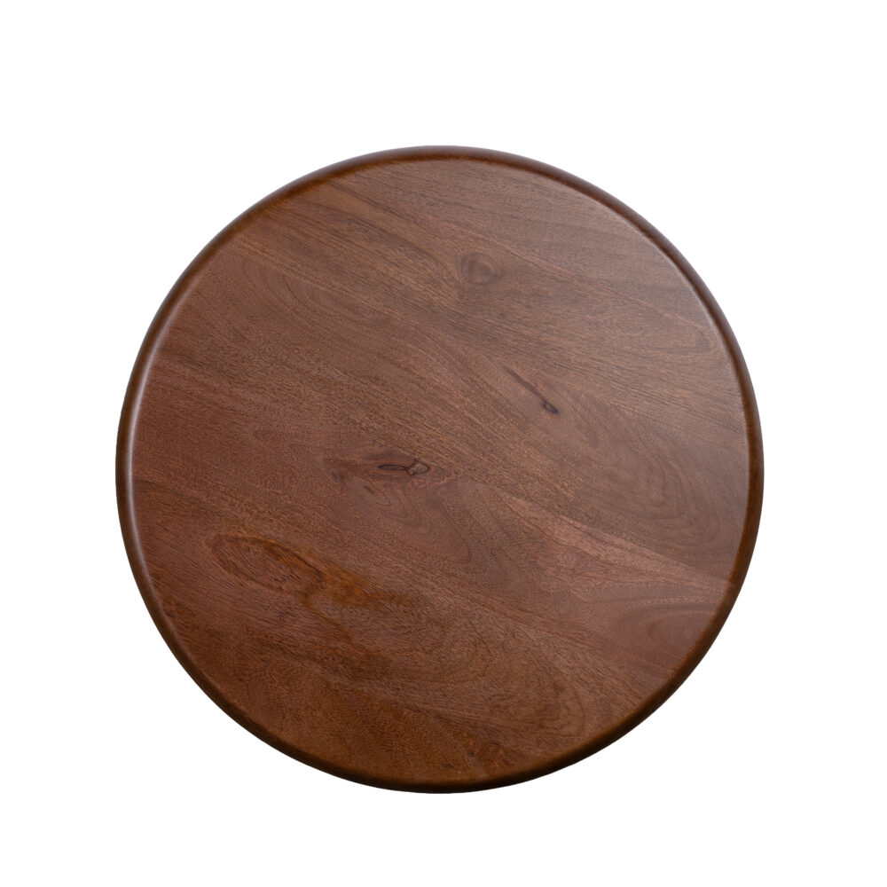 ronde Leke salontafel, tafel, salontafel van mangohout, salontafel rond, koffietafel, bruine salontafel rond,