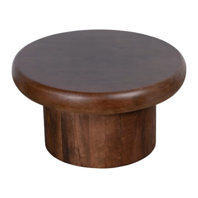 ronde Leke salontafel, tafel, salontafel van mangohout, salontafel rond, koffietafel, bruine salontafel rond,