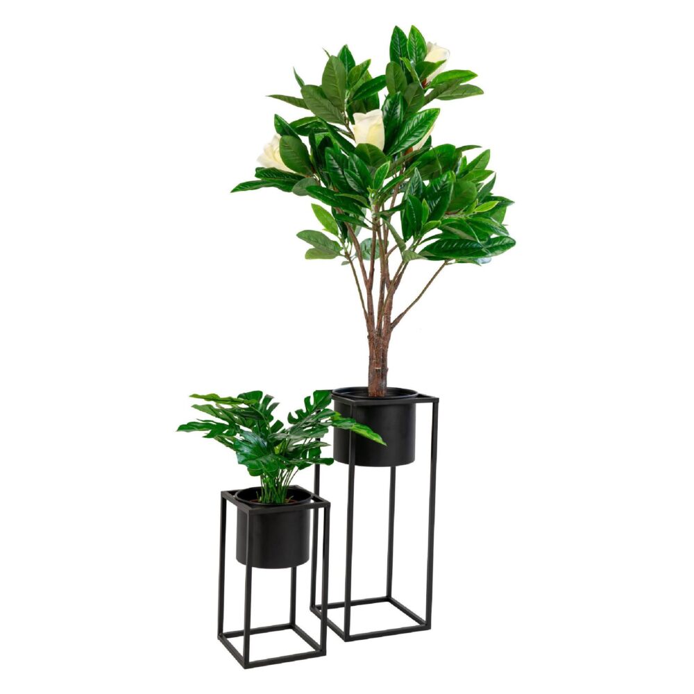 zwarte stalen plantenstandaarden set afbeelding 2