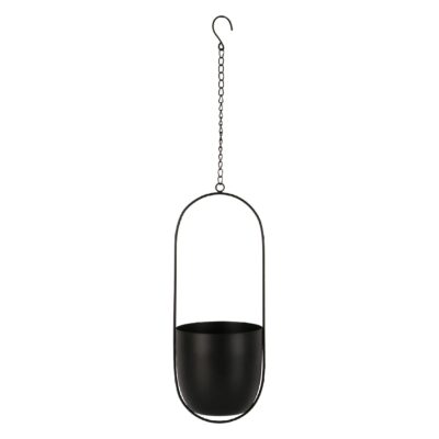 zwarte metalen hangende bloempot afbeelding 1