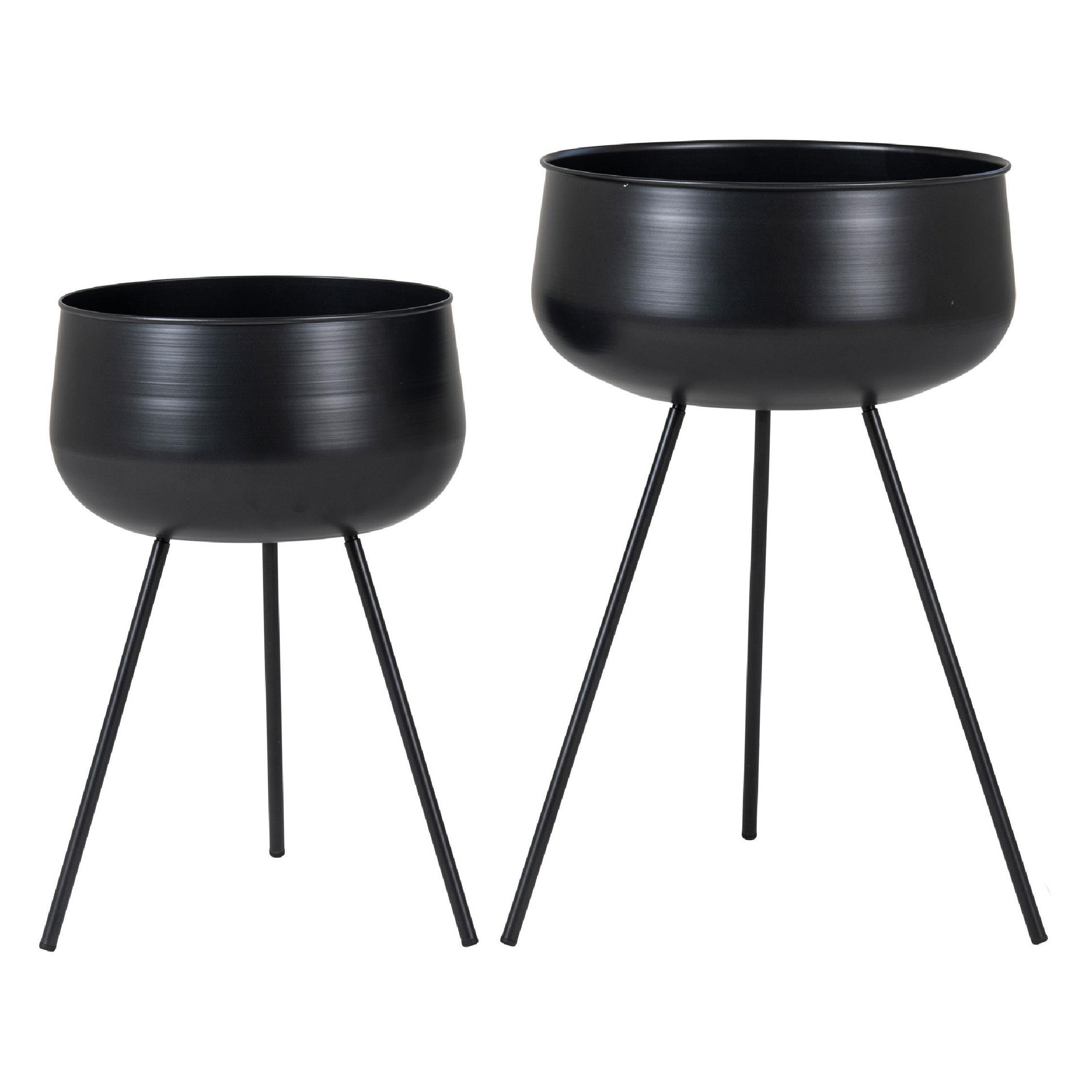 zwarte metalen plantenstandaard set afbeelding 1