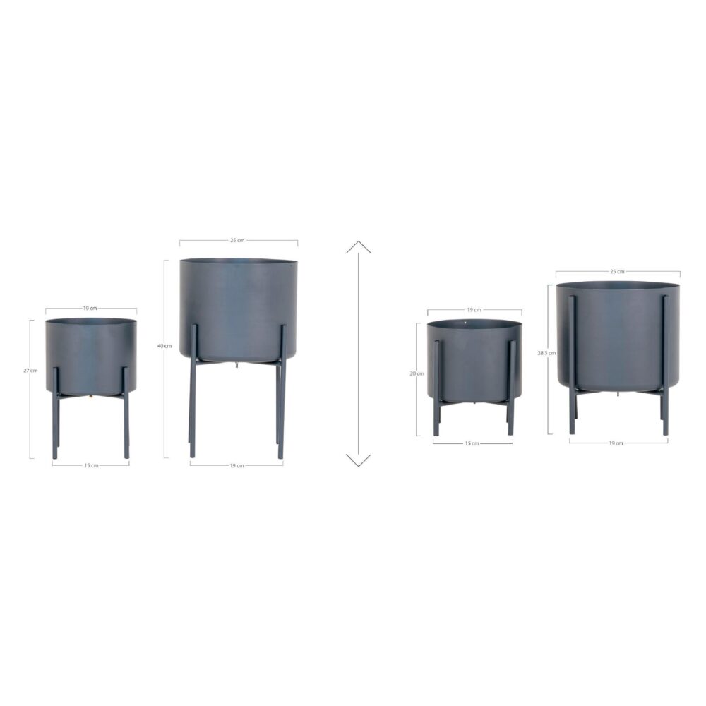 grijze stalen bloempotten op standaard afbeelding 6