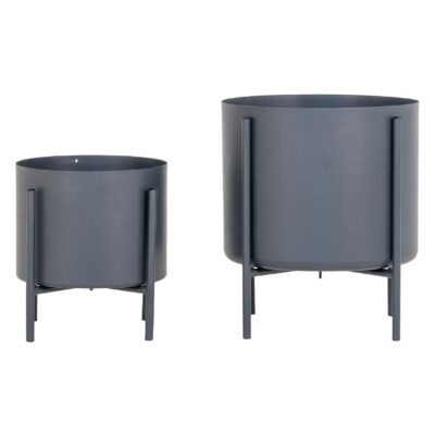 grijze stalen bloempotten op standaard afbeelding 4