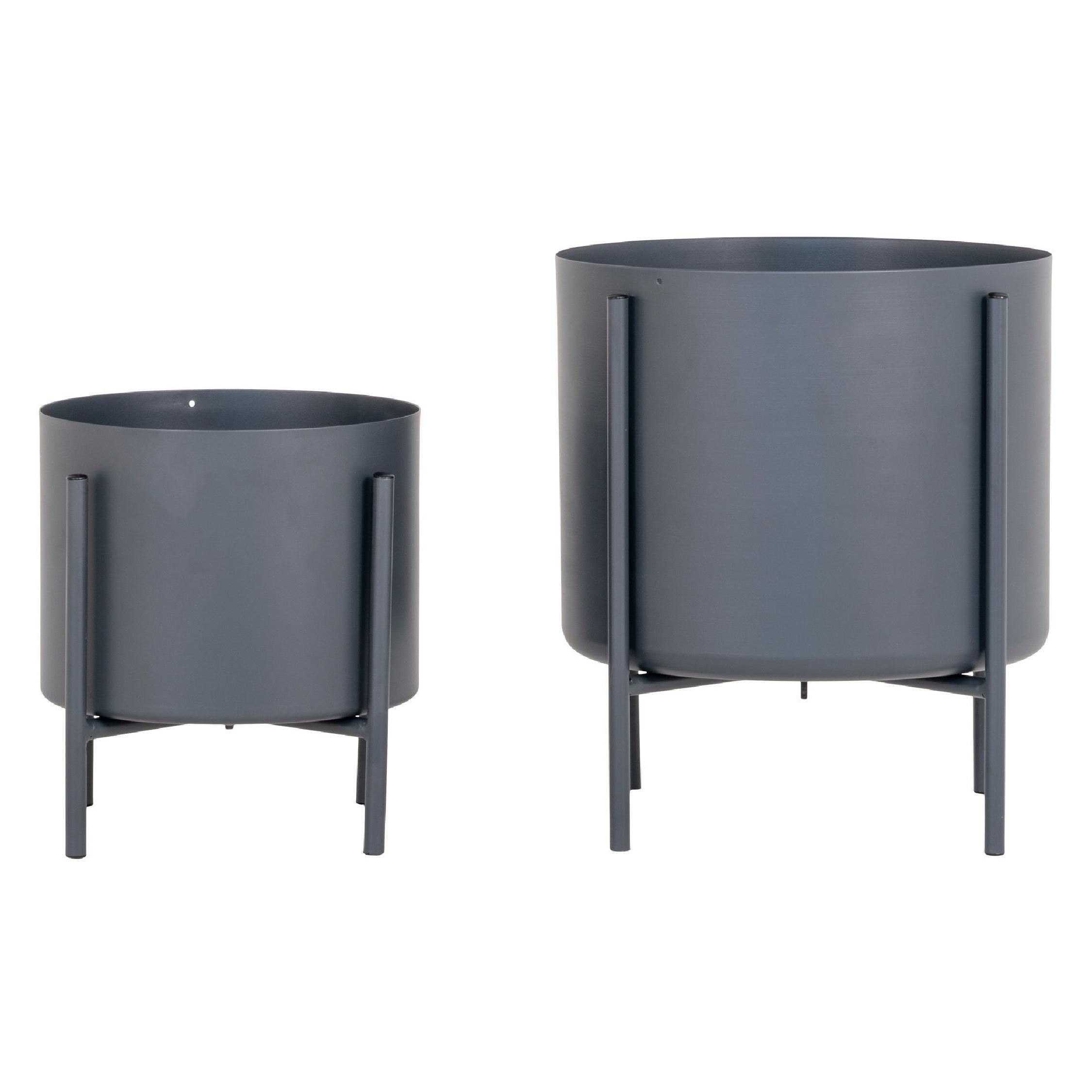 grijze stalen bloempotten op standaard afbeelding 4