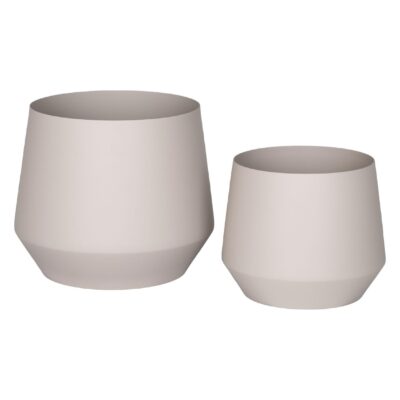 beige stalen bloempotten set afbeelding 1