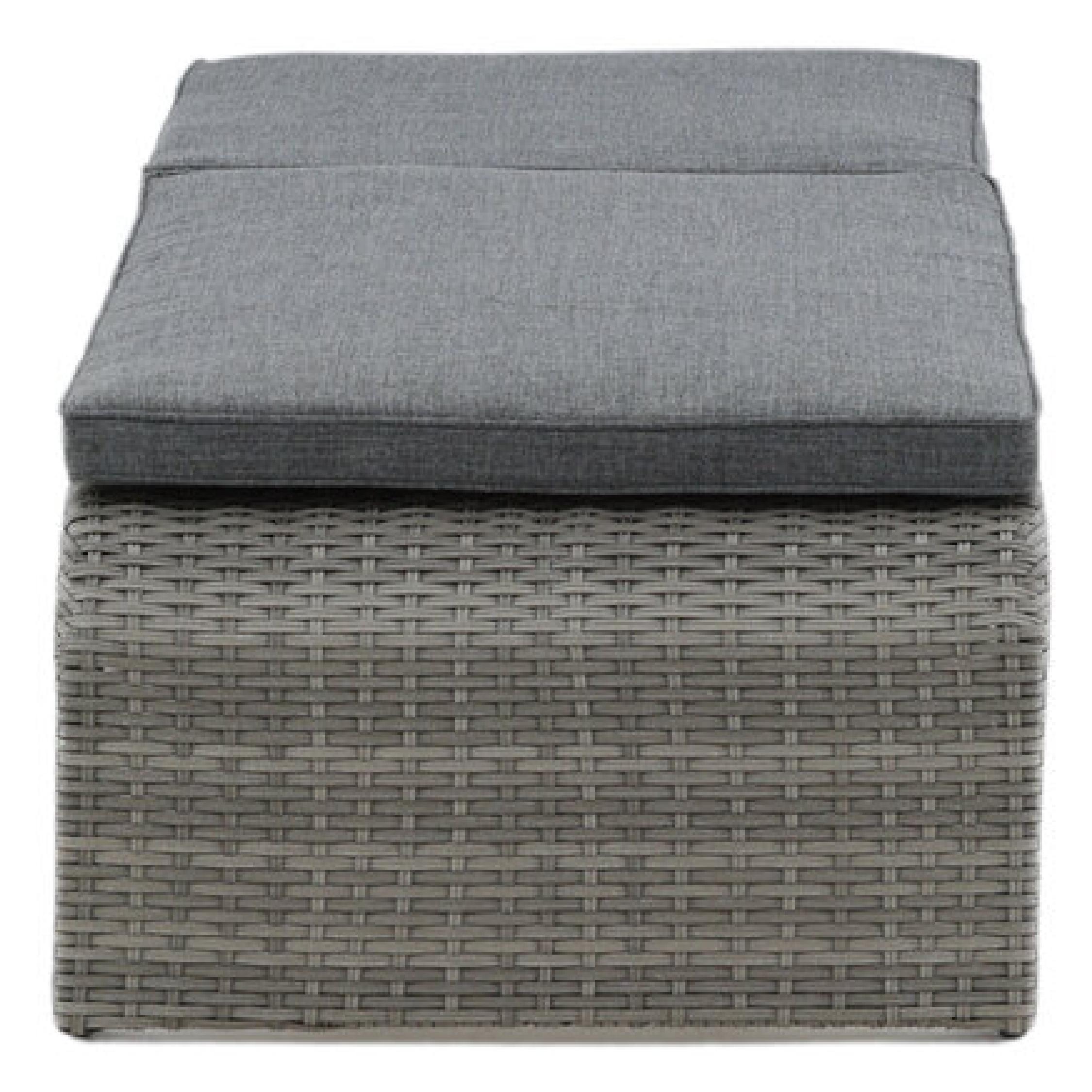 verstelbaar grijs rattan tuin ligbed afbeelding 2