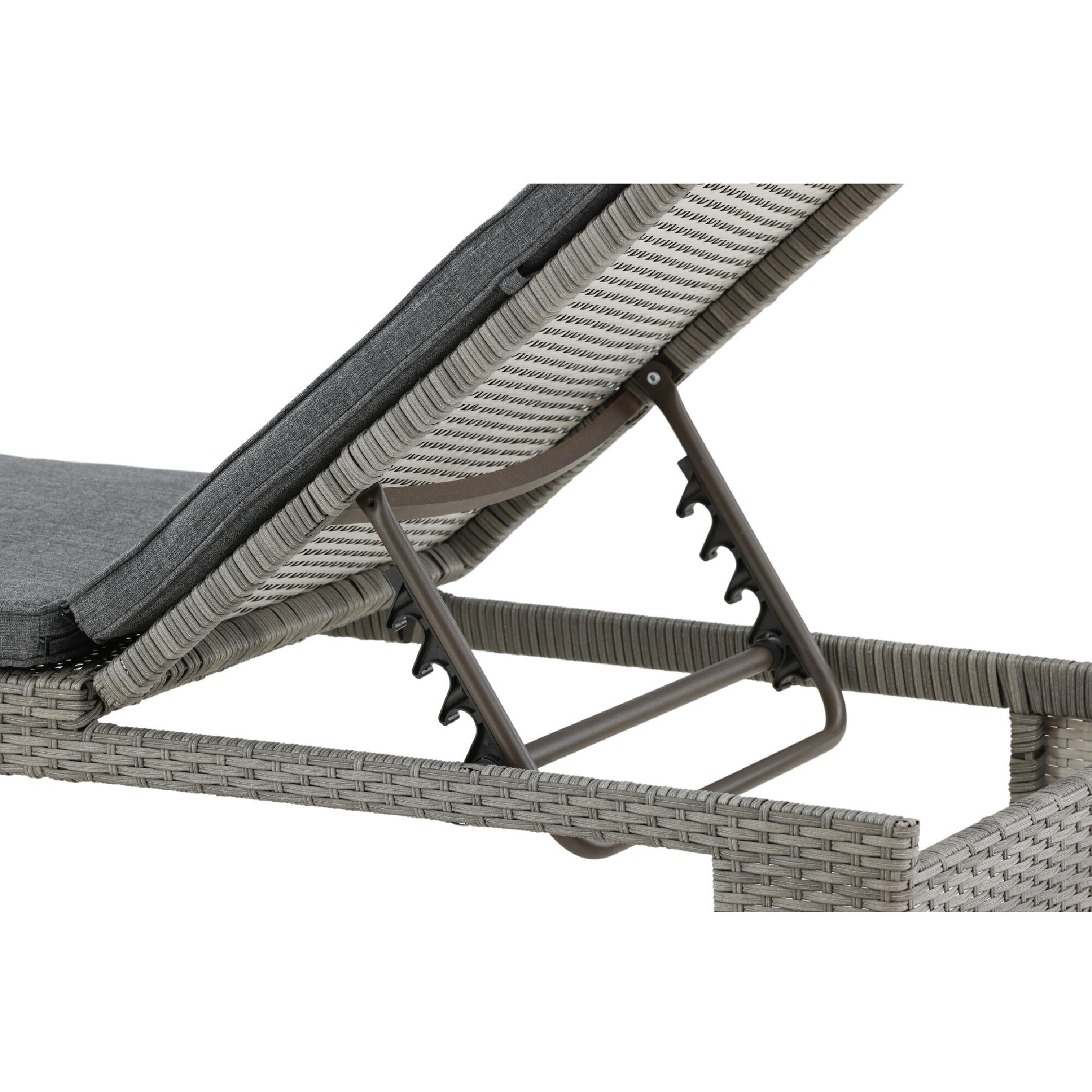 verstelbaar grijs rattan tuin ligbed afbeelding 7
