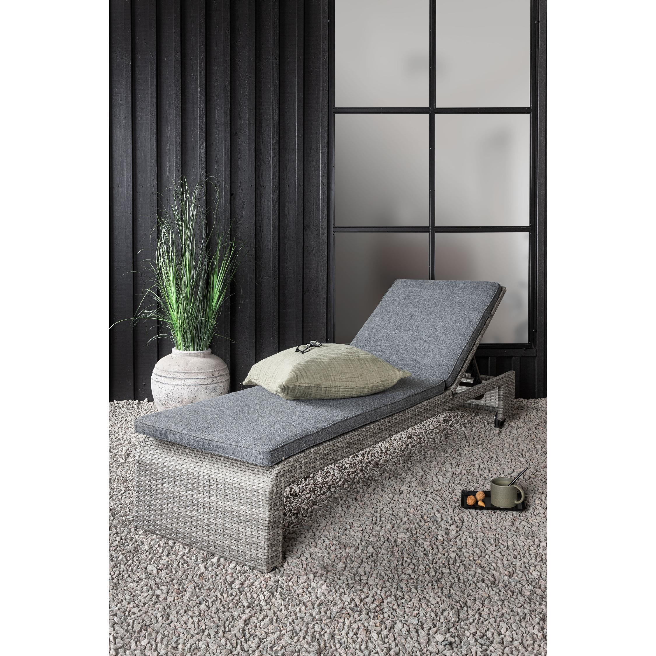 verstelbaar grijs rattan tuin ligbed afbeelding 8