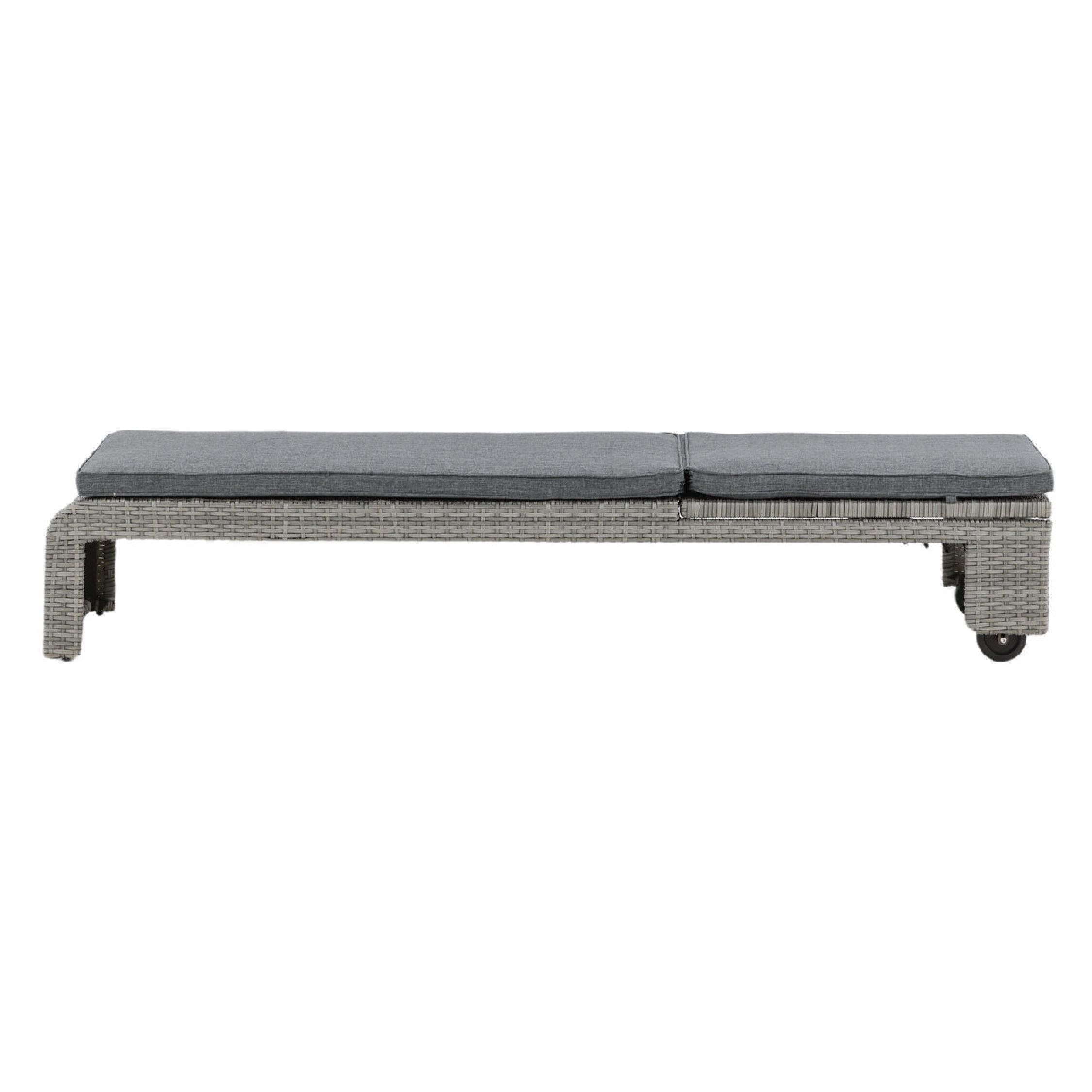 verstelbaar grijs rattan tuin ligbed afbeelding 5