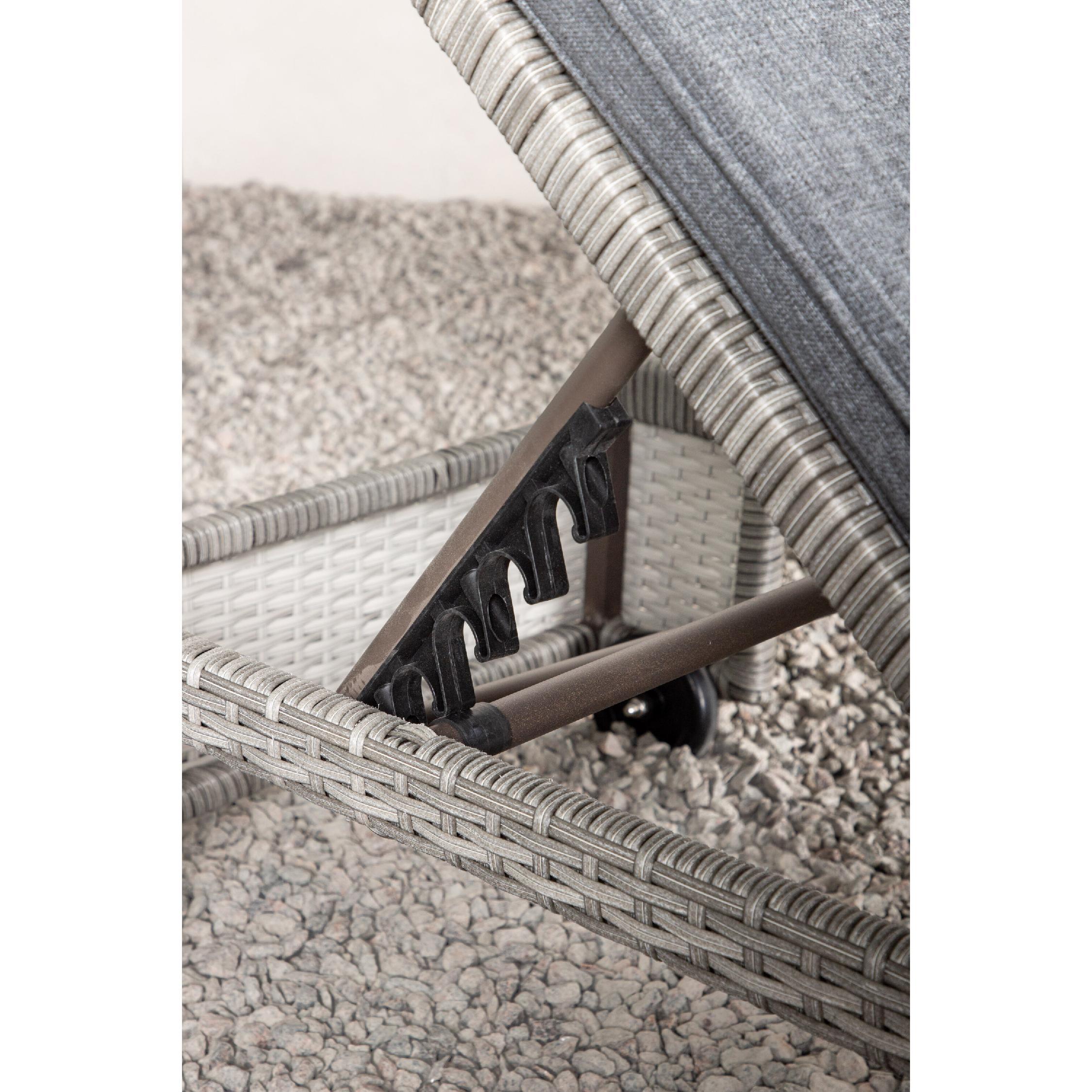 verstelbaar grijs rattan tuin ligbed afbeelding 10