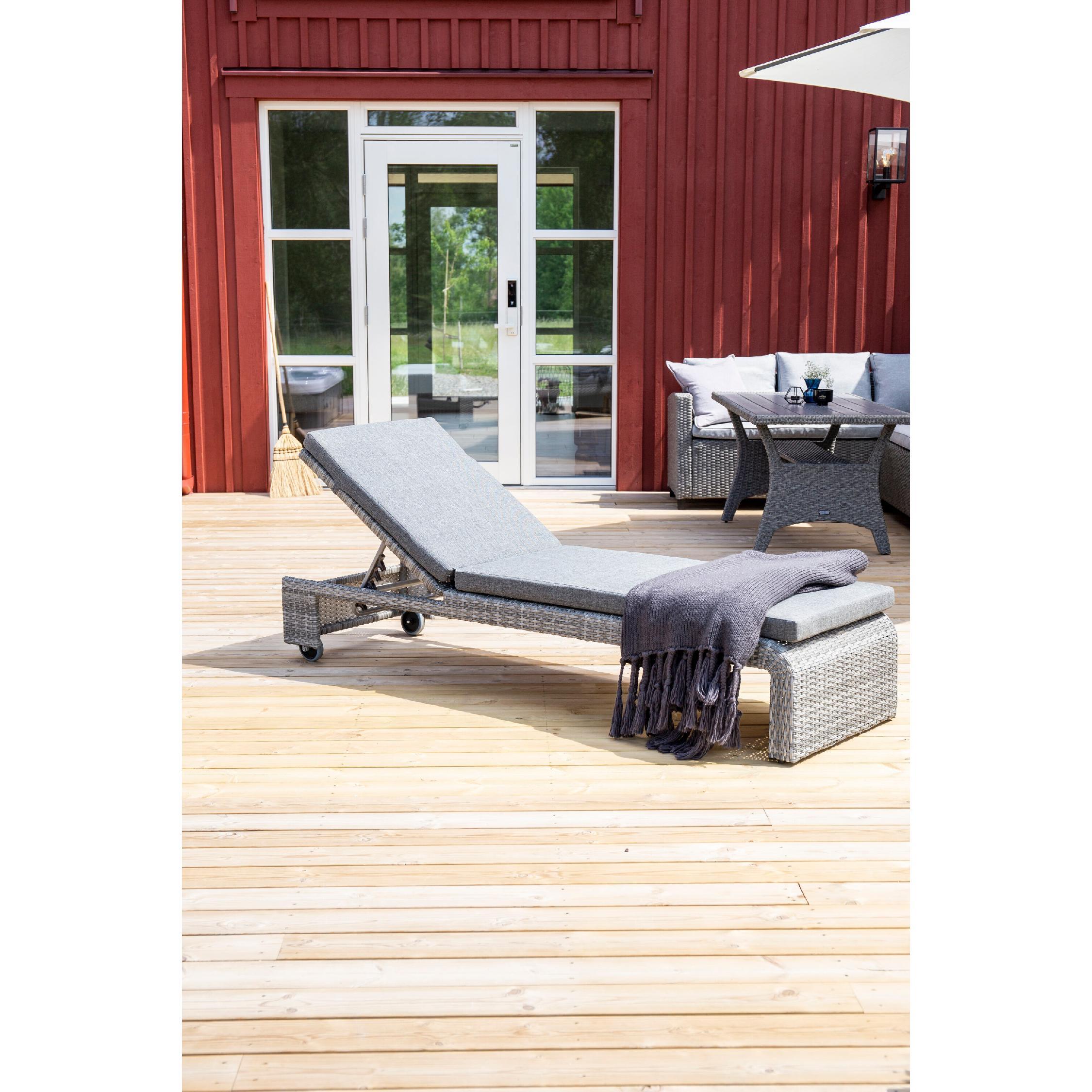 verstelbaar grijs rattan tuin ligbed afbeelding 11