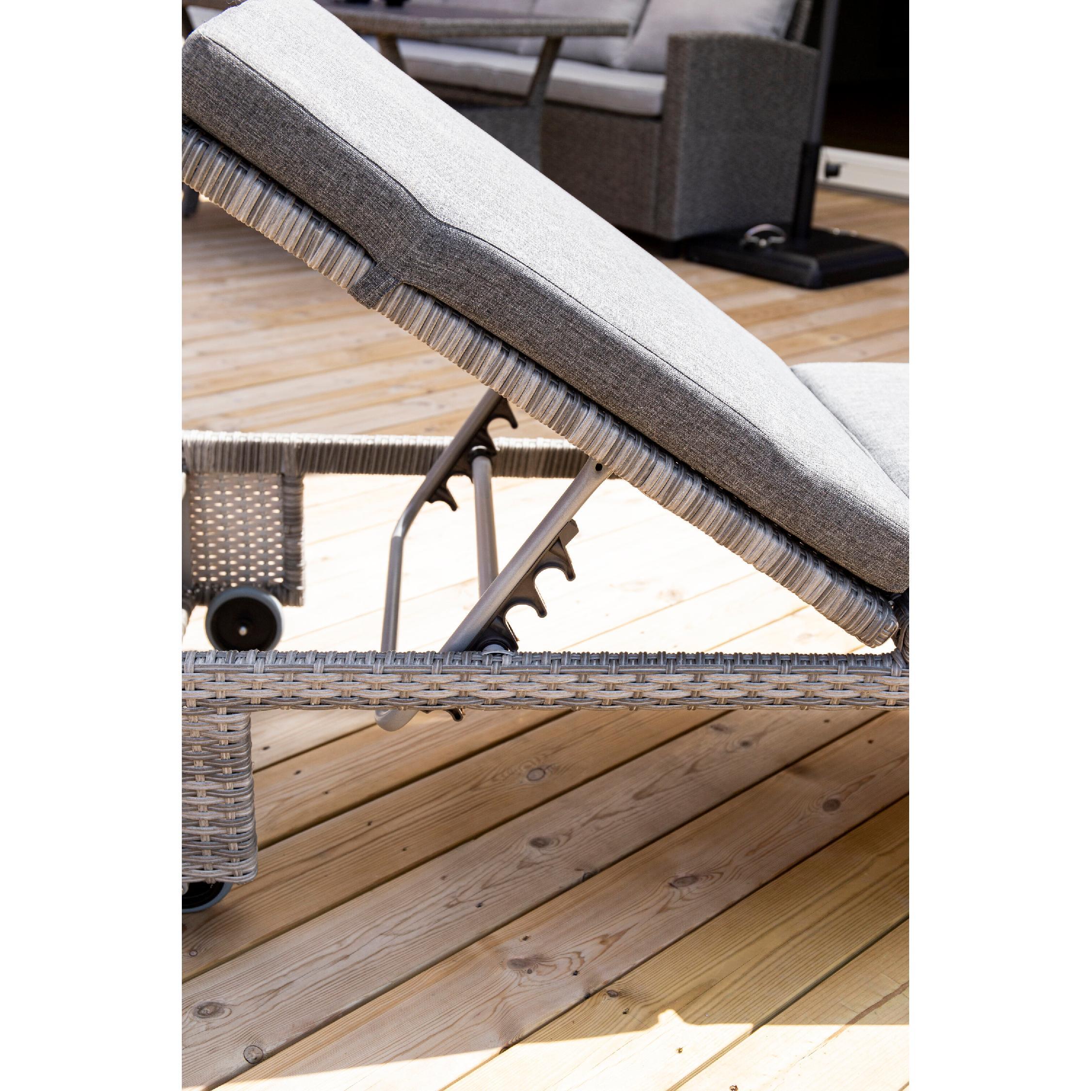 verstelbaar grijs rattan tuin ligbed afbeelding 12