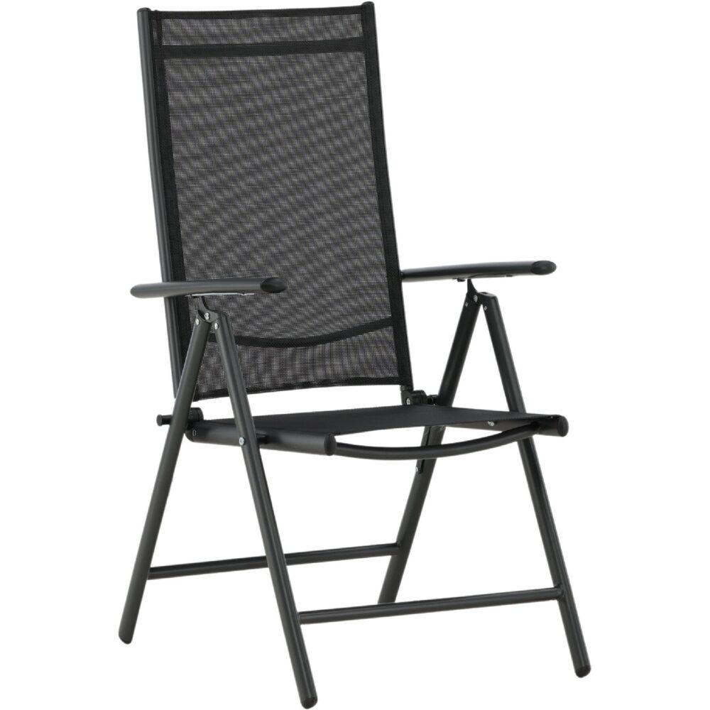 inklapbare verstelbare tuinstoelen zwart afbeelding 9