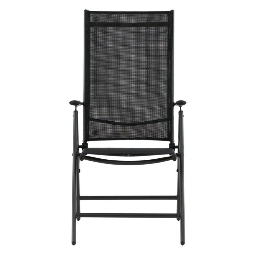 inklapbare verstelbare tuinstoelen zwart afbeelding 2