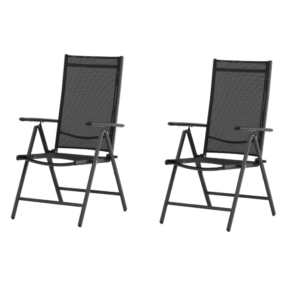 inklapbare verstelbare tuinstoelen zwart afbeelding 1