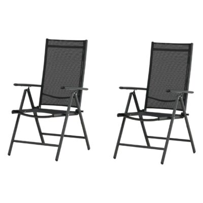 inklapbare verstelbare tuinstoelen zwart afbeelding 1