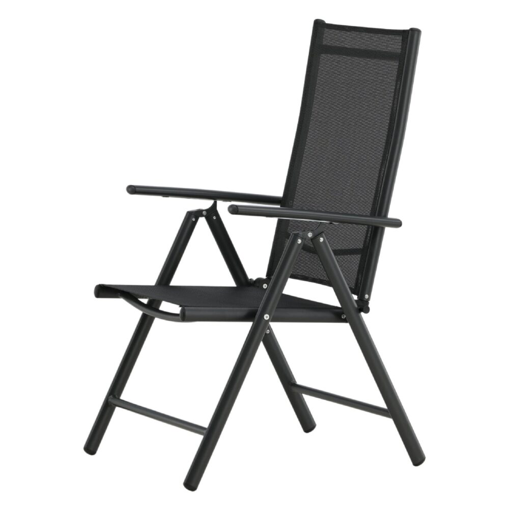 inklapbare verstelbare tuinstoelen zwart afbeelding 4
