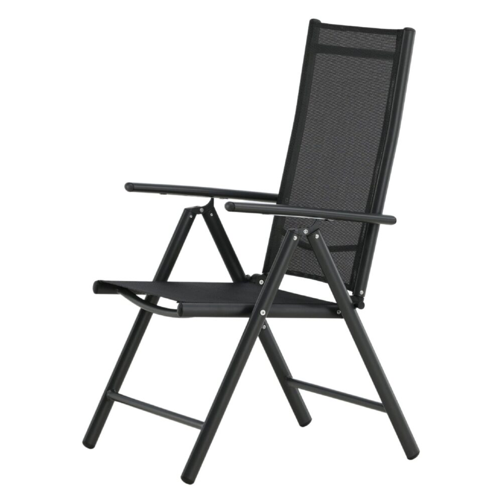 inklapbare verstelbare tuinstoelen zwart afbeelding 4