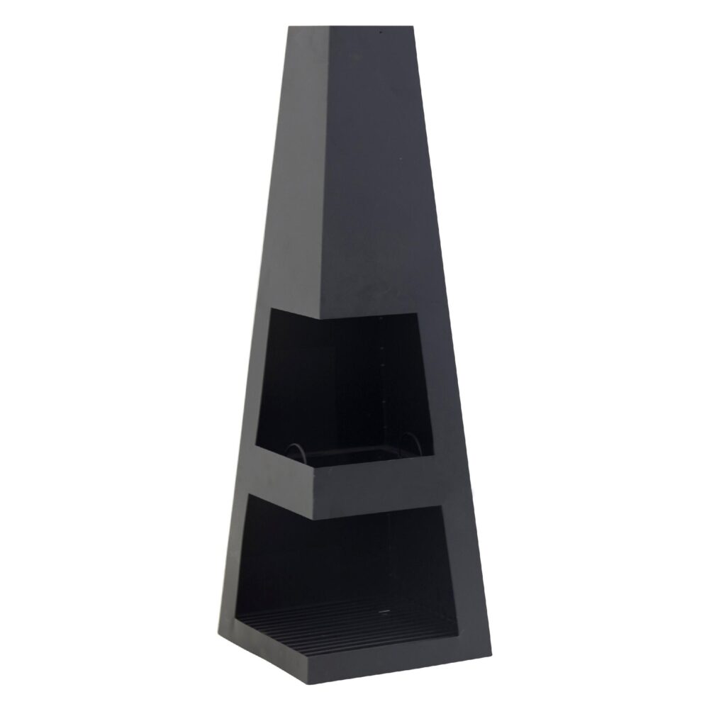 zwarte stalen terrashaard vuurkorf afbeelding 1