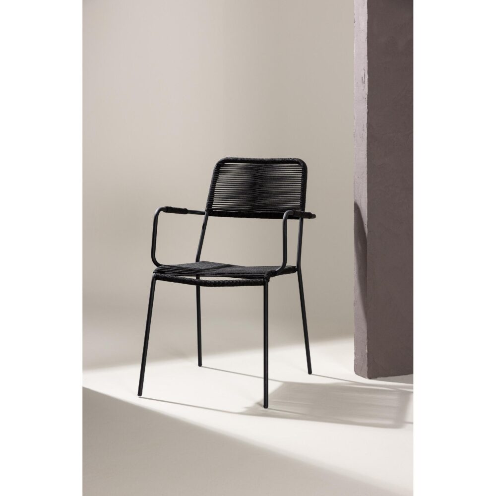 Nest of Nora zwarte stapelbare dining tuinstoelen afbeelding 8