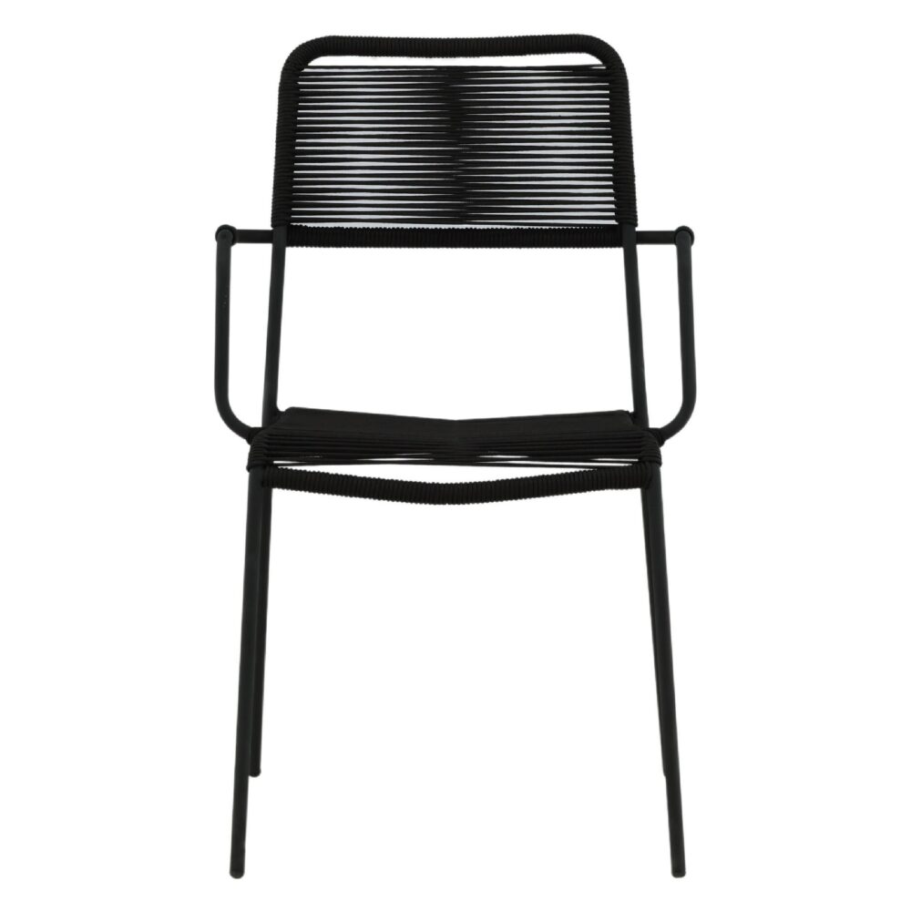 Nest of Nora zwarte stapelbare dining tuinstoelen afbeelding 2