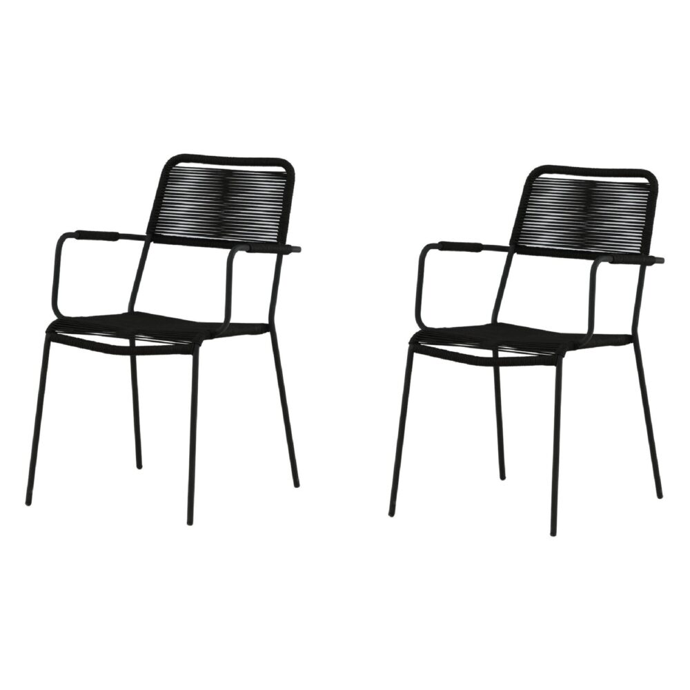 Nest of Nora zwarte stapelbare dining tuinstoelen afbeelding 1