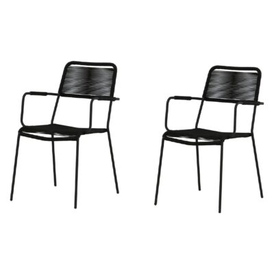 Nest of Nora zwarte stapelbare dining tuinstoelen afbeelding 1