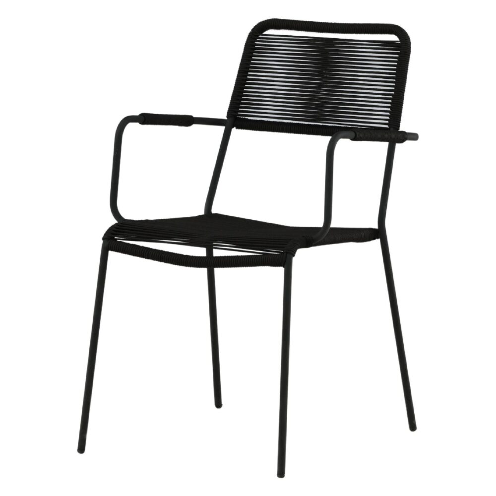 Nest of Nora zwarte stapelbare dining tuinstoelen afbeelding 3