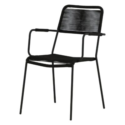 Nest of Nora zwarte stapelbare dining tuinstoelen afbeelding 3