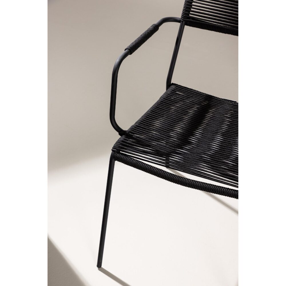 Nest of Nora zwarte stapelbare dining tuinstoelen afbeelding 9