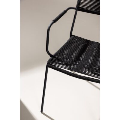 Nest of Nora zwarte stapelbare dining tuinstoelen afbeelding 9